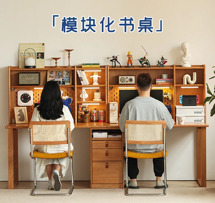 Solid wood desk, writing desk, bookshelf, integrated learning desk, cherry wood bookshelf, small unit office desk
Solid wood desk, writing desk, bookshelf, integrated learning desk, cherry wood bookshelf, small unit office desk