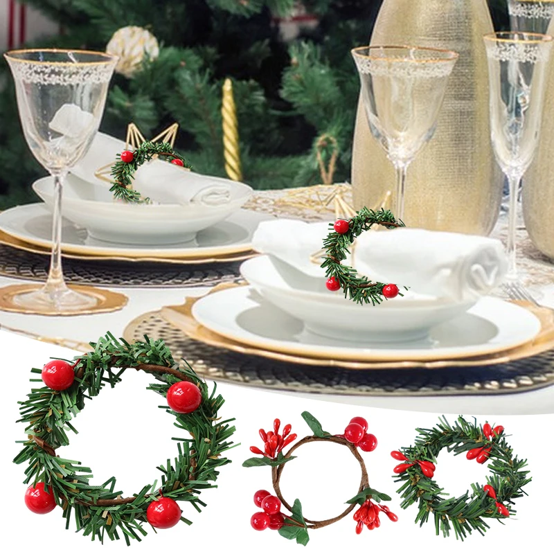 12 Pcs Christmas Napkin Rings Artificial Pine Needle Red Berry Napkin Rings For Christmas Holiday New Year Party Table Decor
12 Pcs Christmas Napkin Rings Artificial Pine Needle Red Berry Napkin Rings For Christmas Holiday New Year Party Table Decor