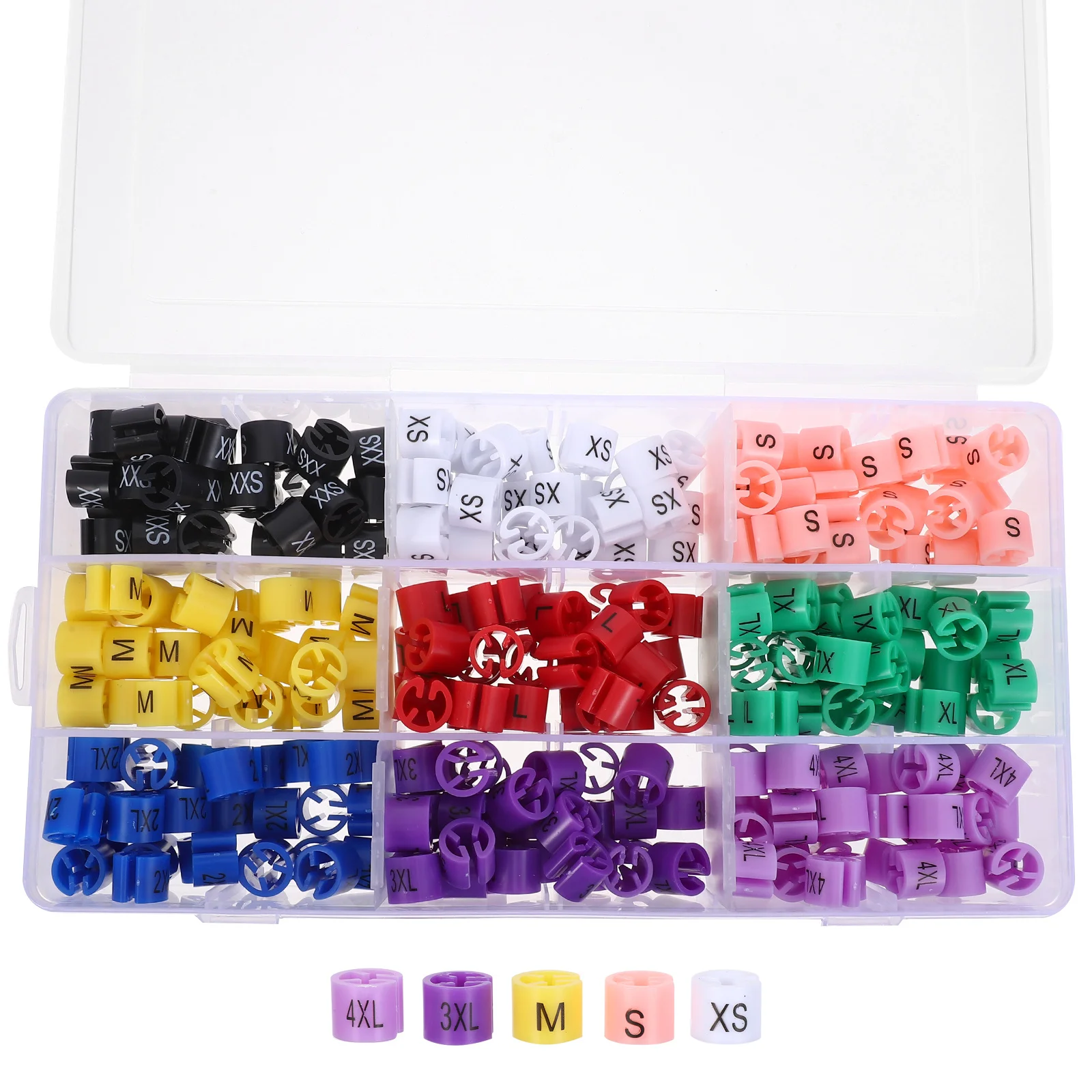 270pcs Alphabet Round Size Markers Color Coded Clothing Hanger Clips For Wire Hangers Xxs-4Xl Plastic Garment Tags For Retail
270pcs Alphabet Round Size Markers Color Coded Clothing Hanger Clips For Wire Hangers Xxs-4Xl Plastic Garment Tags For Retail