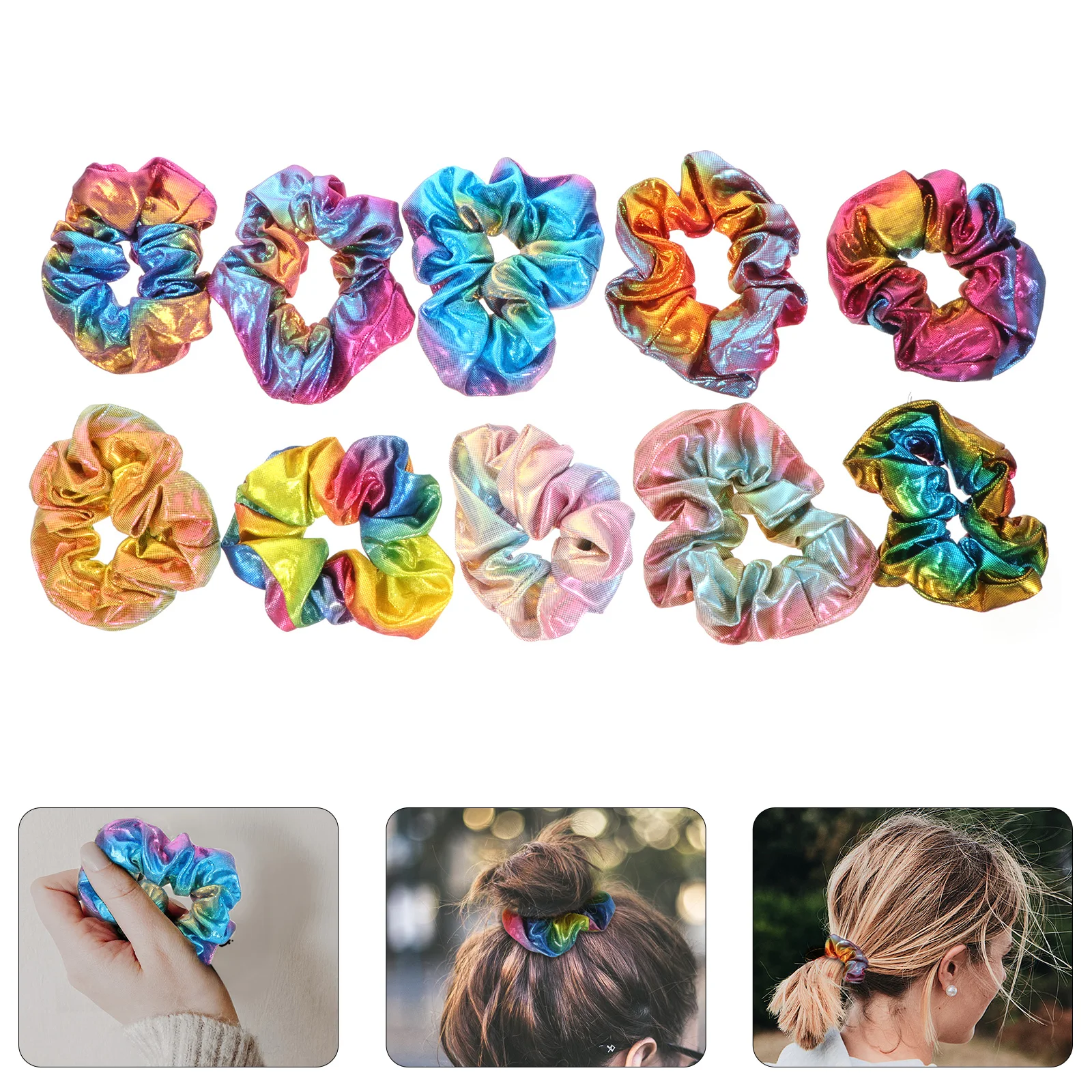 10 Pcs Gradient Color Hair Scrunchies Fashionable Women Headdress Girls Hair Ties Stage Performance Party Wear Premium Material
10 Pcs Gradient Color Hair Scrunchies Fashionable Women Headdress Girls Hair Ties Stage Performance Party Wear Premium Material