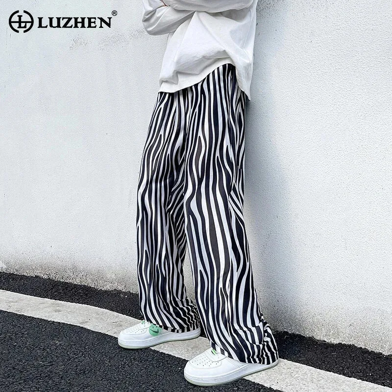 LUZHEN 2025 Summer Color Contrast Stripe Printed Ice Silk Casual Pants Men's High Quality Straight Elastic Waist Trousers JY1307
LUZHEN 2025 Summer Color Contrast Stripe Printed Ice Silk Casual Pants Men's High Quality Straight Elastic Waist Trousers JY1307