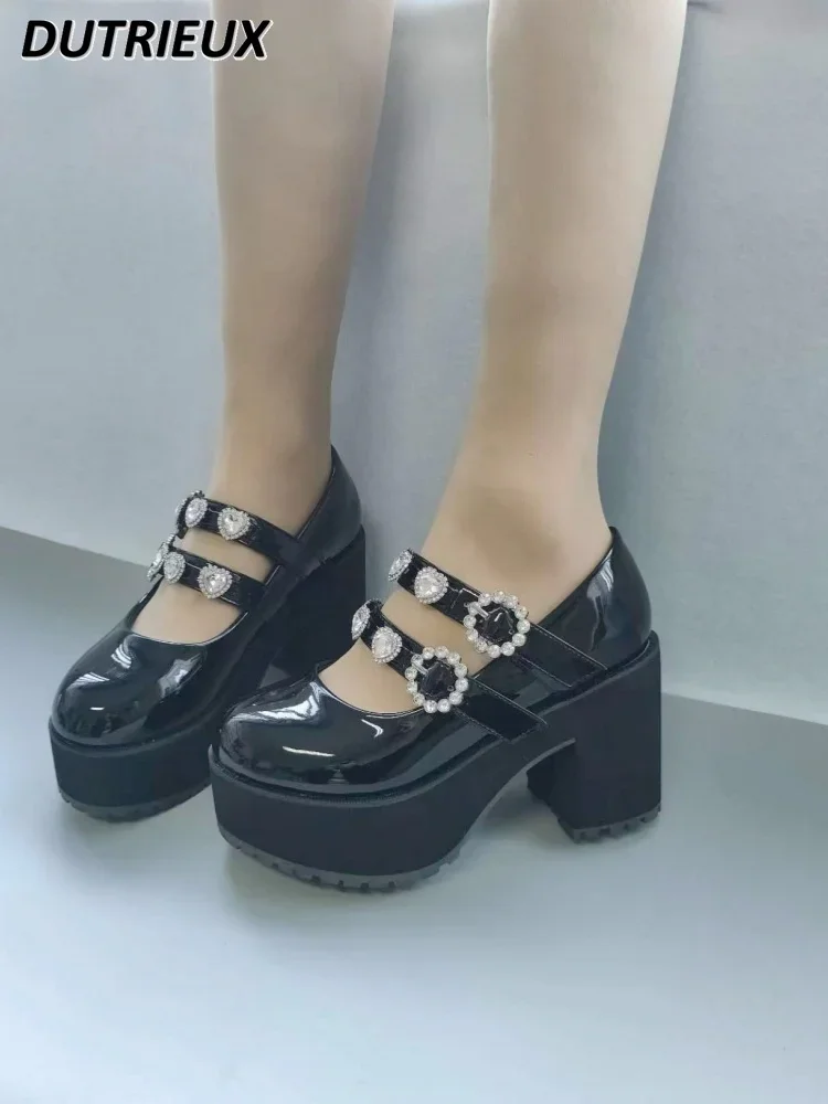 Japanese-Style Mine Mass-Produced Thick-Soled High Heel Platform Sweet Rhinestone Mary Jane Lolita Cute Women's Black Shoes
Japanese-Style Mine Mass-Produced Thick-Soled High Heel Platform Sweet Rhinestone Mary Jane Lolita Cute Women's Black Shoes