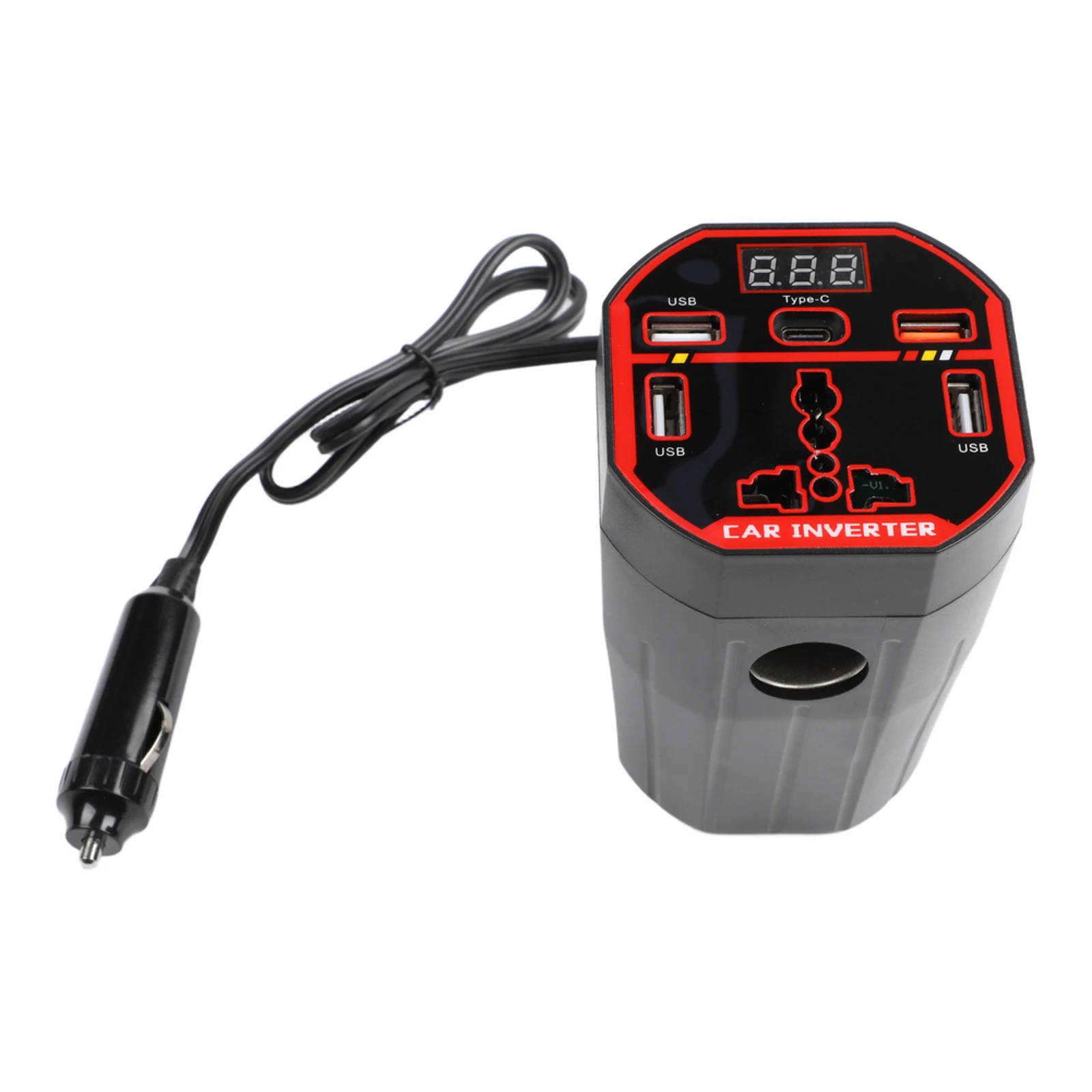 12V 24V to 220V Car Power Inverter 200W with .0 Fast Charging USB Ports LCD Voltage Monitor Compact Cup Holder Design
12V 24V to 220V Car Power Inverter 200W with .0 Fast Charging USB Ports LCD Voltage Monitor Compact Cup Holder Design