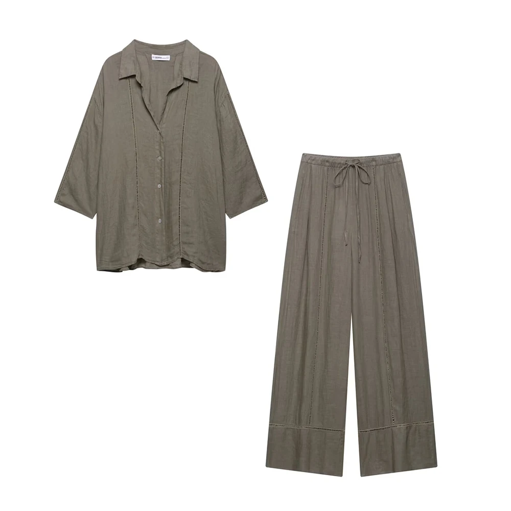2025 New Women's Clothing European and American Style Casual Fashion Versatile Collar Long Sleeve Shirt&High Waist Pants Set
2025 New Women's Clothing European and American Style Casual Fashion Versatile Collar Long Sleeve Shirt&High Waist Pants Set