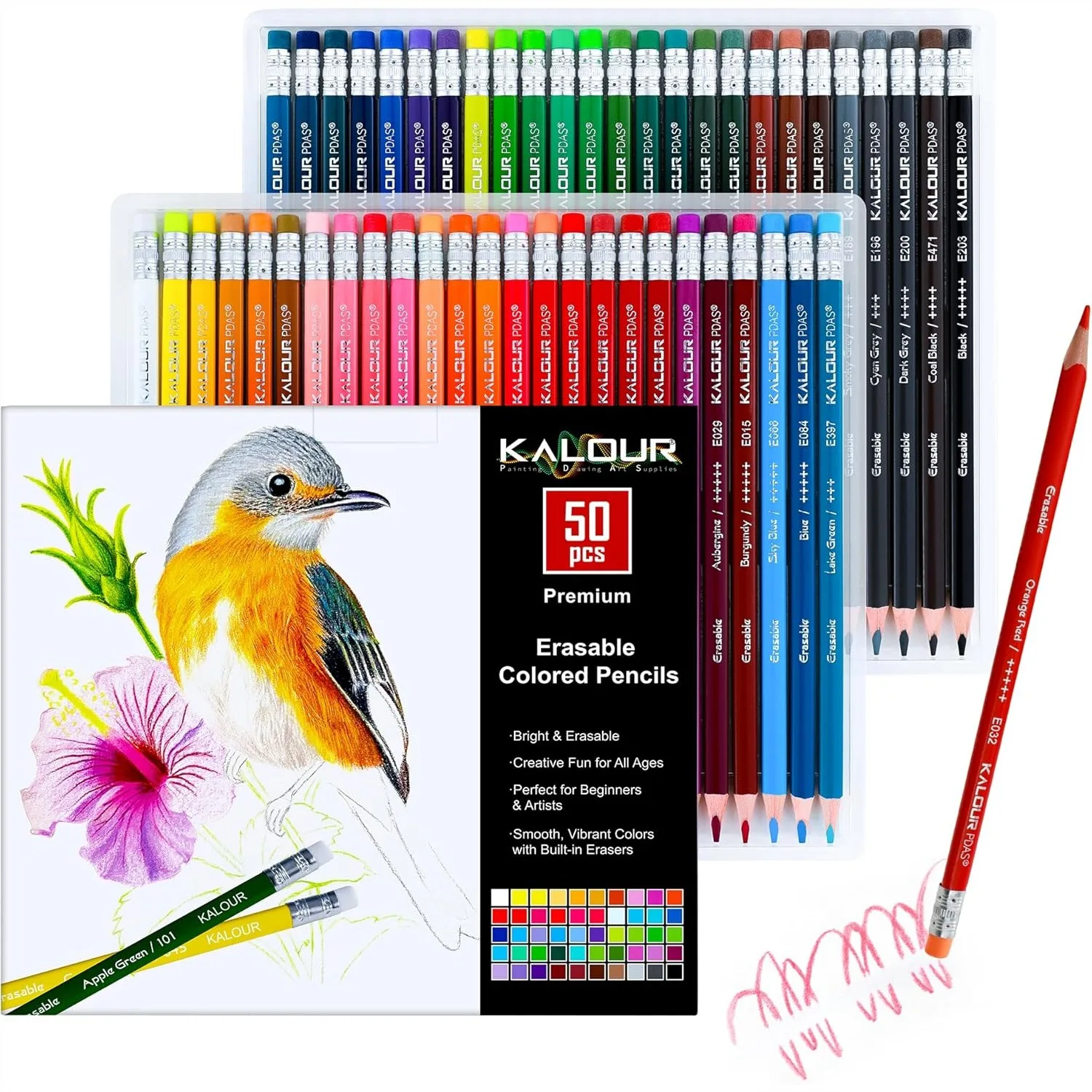 50 Colors Erasable Colored Pencils Set With Erasers For Drawing Sketching And Coloring Books For Adults Beginners Artists
50 Colors Erasable Colored Pencils Set With Erasers For Drawing Sketching And Coloring Books For Adults Beginners Artists