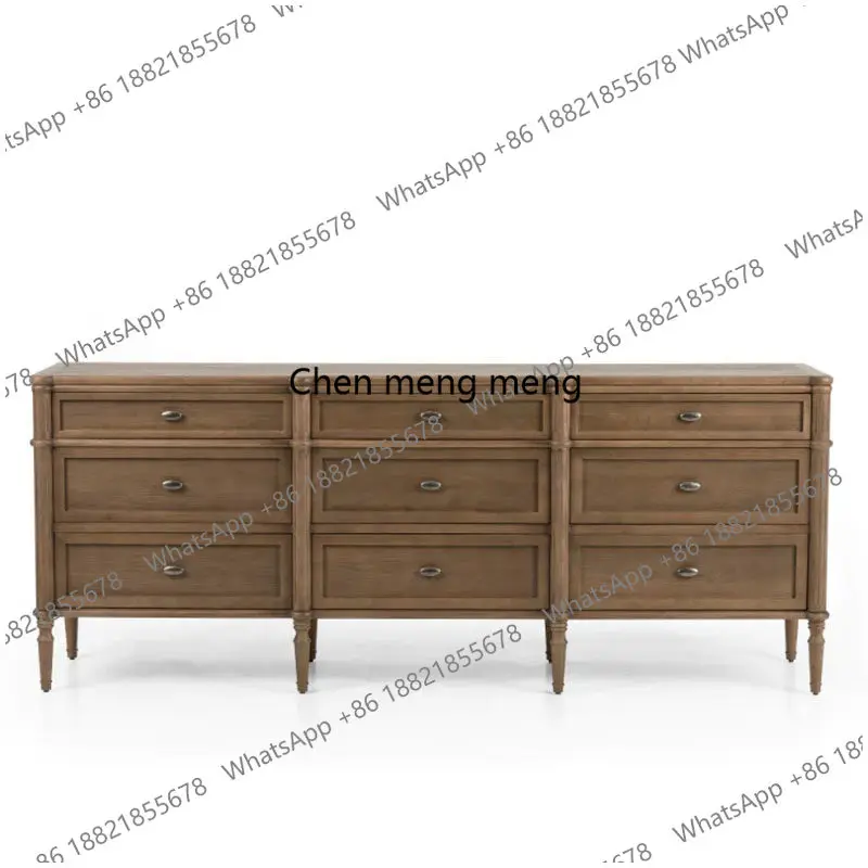 French retro solid wood oak bedroom nine chest cabinet storage American living room chest of drawers
French retro solid wood oak bedroom nine chest cabinet storage American living room chest of drawers