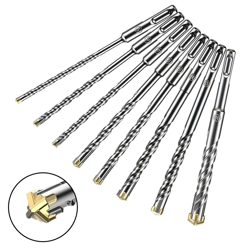 9Pcs SDS Plus Concrete Hammer Drill Bit Set, 5-16 mm, with Cylindrical Shank Phillips Cutting Edge for Concrete, Brick, Masonry
9Pcs SDS Plus Concrete Hammer Drill Bit Set, 5-16 mm, with Cylindrical Shank Phillips Cutting Edge for Concrete, Brick, Masonry