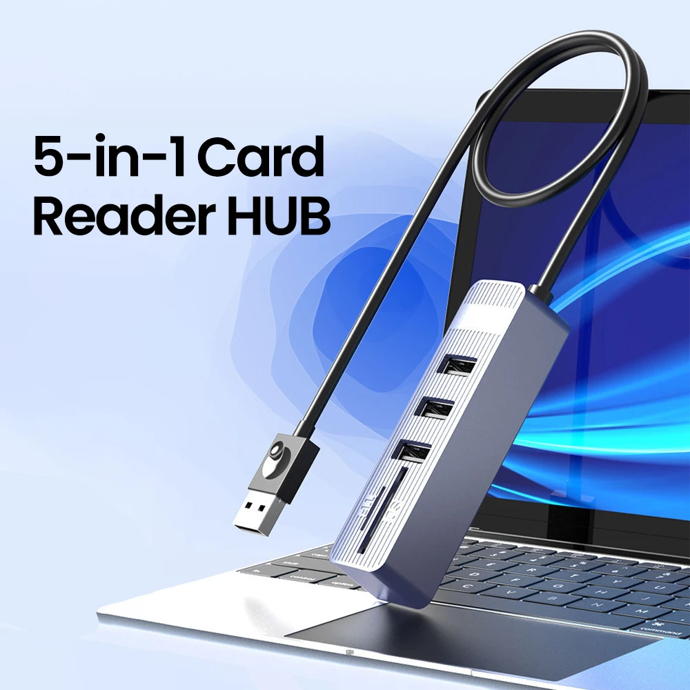 5 in 1 TF SD Memory Card Reader Multi functional USB HUB 480 Mbps High Speed 3 Ports Splitter Adapter For Laptop Computer PC
5 in 1 TF SD Memory Card Reader Multi functional USB HUB 480 Mbps High Speed 3 Ports Splitter Adapter For Laptop Computer PC