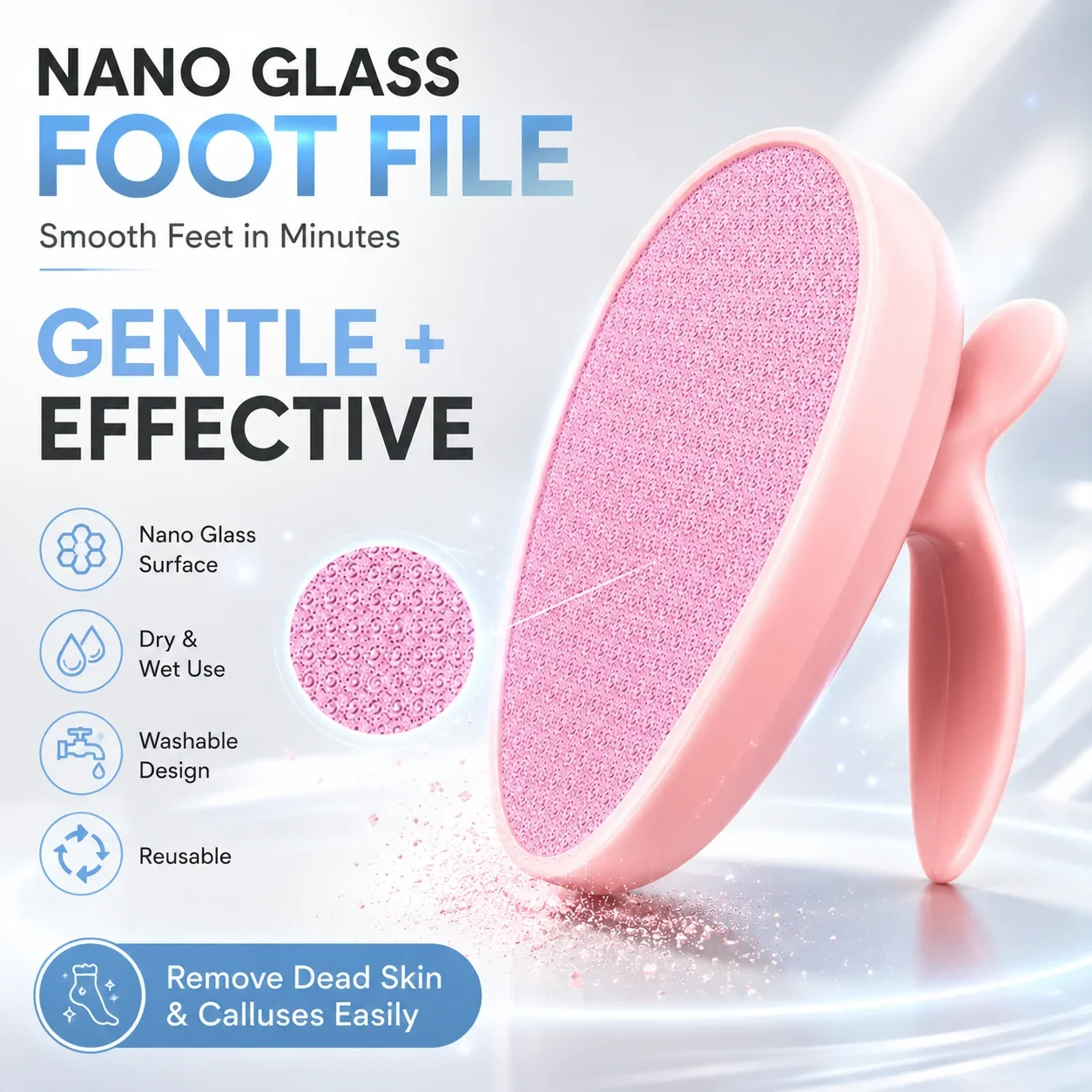 Nano Glass Foot File Callus Remover Pedicure Tool Dead Skin Remover Heel Scrubber Dry Wet Foot Care Washable Reusable
Nano Glass Foot File Callus Remover Pedicure Tool Dead Skin Remover Heel Scrubber Dry Wet Foot Care Washable Reusable