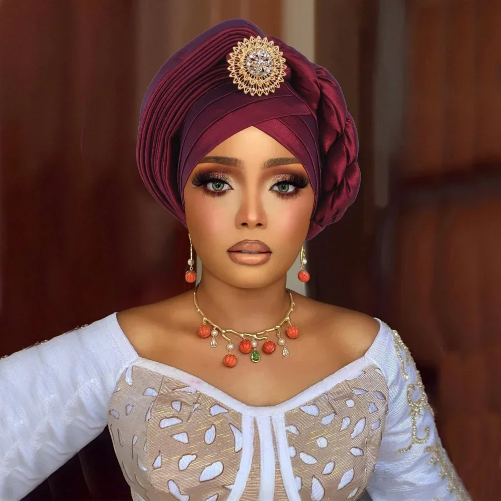 African Diamonds Braid Cap Turban Auto Gele Headtie Already Made Head Wraps Women Nigerian Aso Oke Bonnet Female Headgear Cover
African Diamonds Braid Cap Turban Auto Gele Headtie Already Made Head Wraps Women Nigerian Aso Oke Bonnet Female Headgear Cover