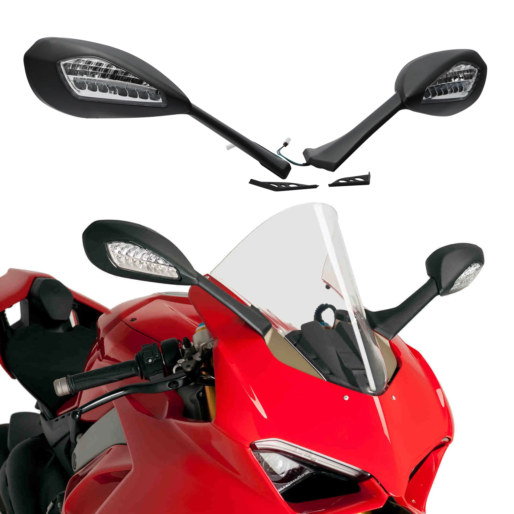 Rear-View Side Mirrors LED Turn Signals Fit For Ducati 955 Panigale V2 2020-2021 Panigale V4 2018-2021 2019 2020
Rear-View Side Mirrors LED Turn Signals Fit For Ducati 955 Panigale V2 2020-2021 Panigale V4 2018-2021 2019 2020