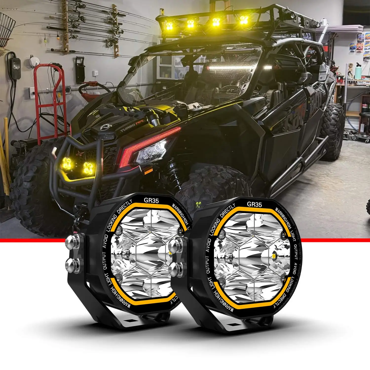 YBYZ 3.5" Halo LED Pod Lights bar 120W 7000LM Driving Auxiliary Light 4x4 Offroad Lights with Amber DRL fog light for ATV UTV
YBYZ 3.5" Halo LED Pod Lights bar 120W 7000LM Driving Auxiliary Light 4x4 Offroad Lights with Amber DRL fog light for ATV UTV