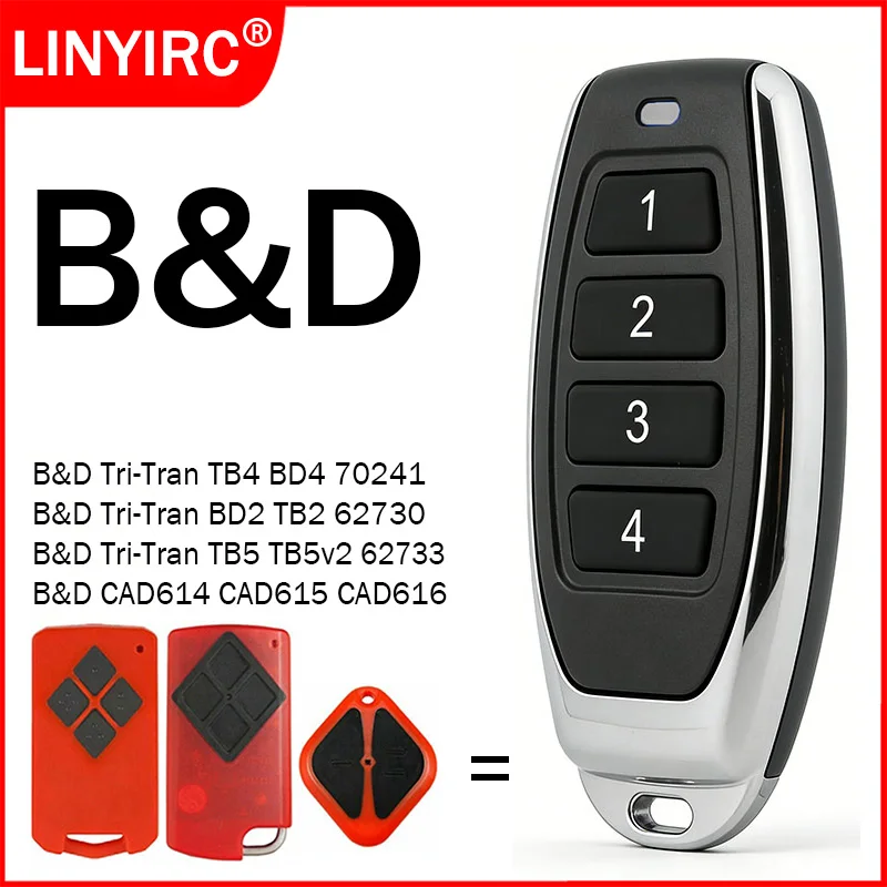 B&D Tri-Tran TB4 BD4 CAD614 70241 TB5 TB5v2 CAD615 62733 BD2 TB2 CAD616 62730 Garage Door Remote Control 433MHz Controll-A-Door
B&D Tri-Tran TB4 BD4 CAD614 70241 TB5 TB5v2 CAD615 62733 BD2 TB2 CAD616 62730 Garage Door Remote Control 433MHz Controll-A-Door