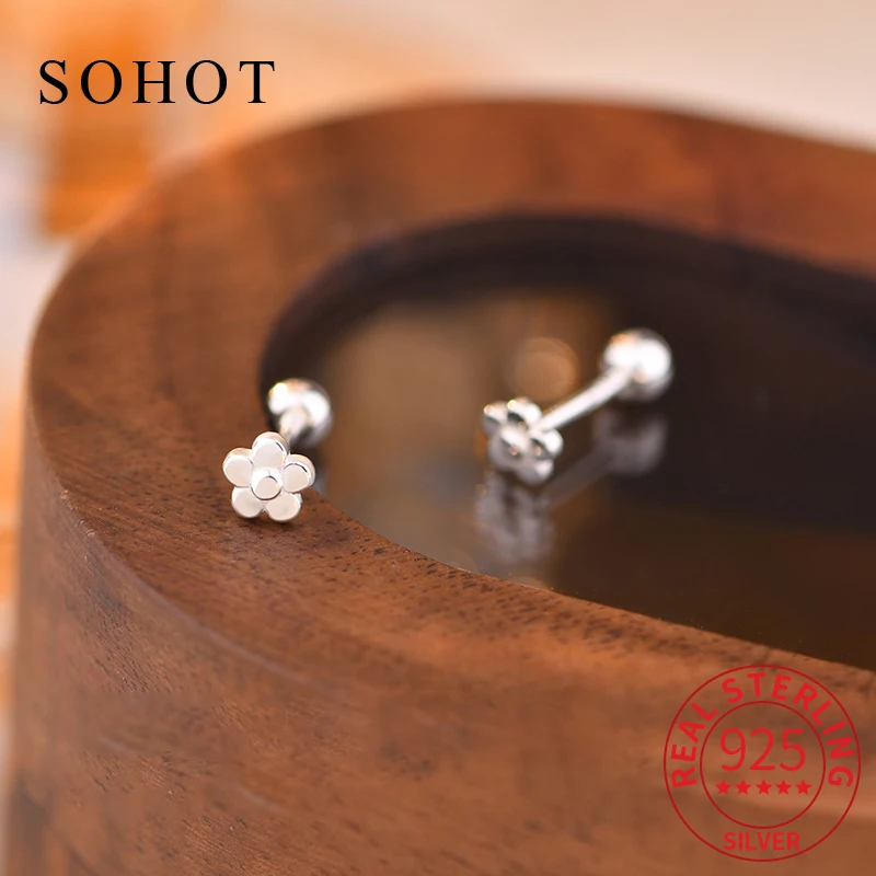 Real 925 Sterling Silver Tiny Flower Stud Earrings for Elegant Women Exquisite Fine Jewelry Screw Bead Plant Accessories
Real 925 Sterling Silver Tiny Flower Stud Earrings for Elegant Women Exquisite Fine Jewelry Screw Bead Plant Accessories
