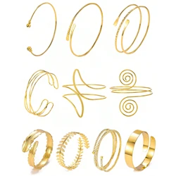 FTCY Boho Arm Bracelet for Women Vintage Geometric Gold Color Leaf Women's Arm Bangles Adjustable Jewelry FTCY Boho Arm Bracelet for Women Vintage Geometric Gold Color Leaf Women's Arm Bangles Adjustable Jewelry
