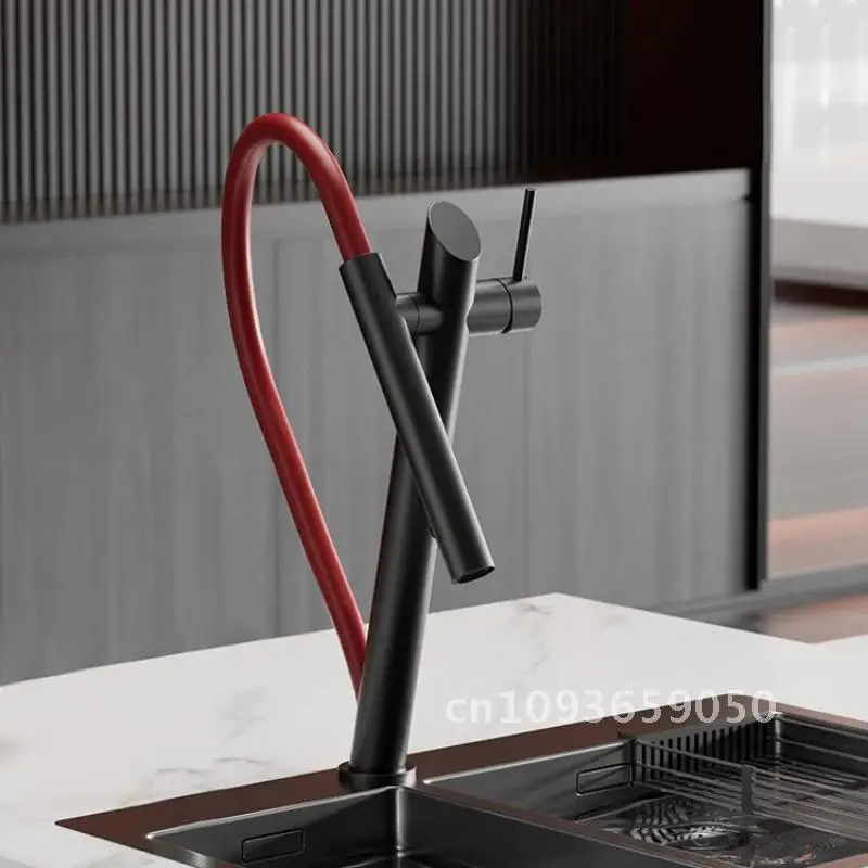 Pull-out Magnetic Brass Black Kitchen Faucet Dual Control Suction Hot Cold And Design 2-Function Sink Tap
Pull-out Magnetic Brass Black Kitchen Faucet Dual Control Suction Hot Cold And Design 2-Function Sink Tap