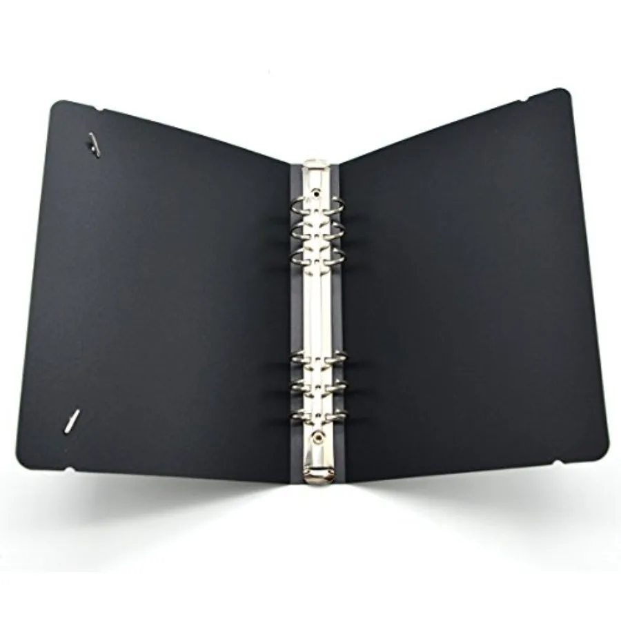 A5 6-Holes Round Ring View Binders Black Plastic Cover, Refillable Notebook Journal Binder File Folder, Loose Leaf Sheet Protec
A5 6-Holes Round Ring View Binders Black Plastic Cover, Refillable Notebook Journal Binder File Folder, Loose Leaf Sheet Protec