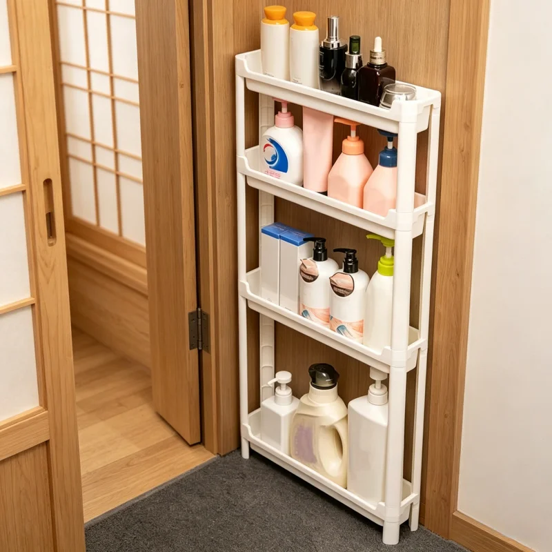 Behind the door storage cabinet, multi-layer narrow rack for bathroom & kitchen, space saving trolley organizer for home
Behind the door storage cabinet, multi-layer narrow rack for bathroom & kitchen, space saving trolley organizer for home
