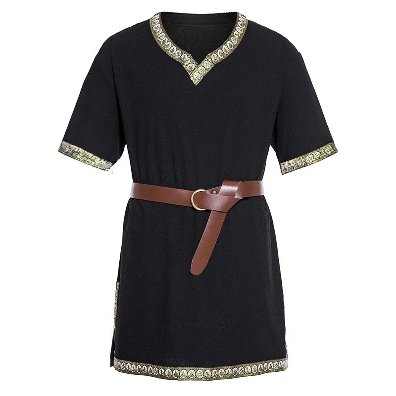 Men's Medieval Viking Knight Pirate Shirt Slim Fit PU Leather Fake Two-Piece Design Prince Style Sharp Collar Five-Quarter Sl...
Men's Medieval Viking Knight Pirate Shirt Slim Fit PU Leather Fake Two-Piece Design Prince Style Sharp Collar Five-Quarter Sl...