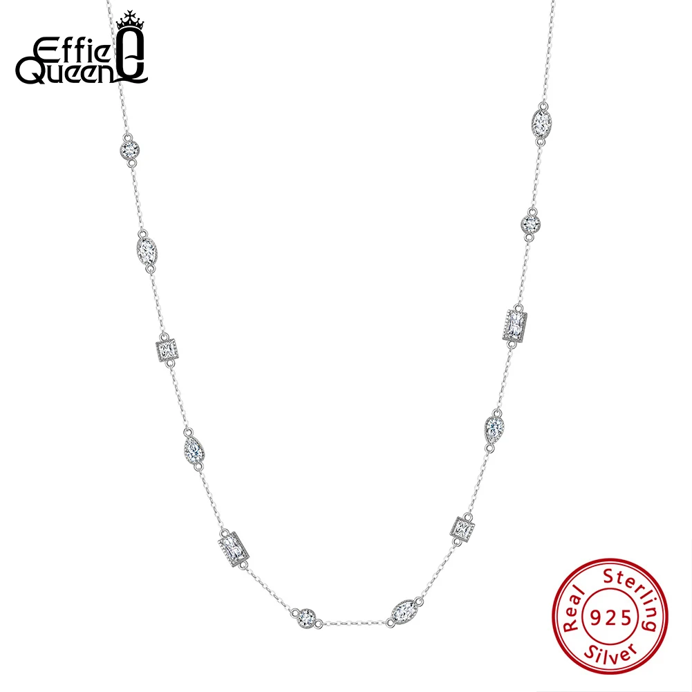 EFFIE QUEEN 925 Sterling Silver Cubic Zirconia Choker Necklace Wedding Party Jewelry Shiny Geometric CZ Collar Chain Gift BQN02
EFFIE QUEEN 925 Sterling Silver Cubic Zirconia Choker Necklace Wedding Party Jewelry Shiny Geometric CZ Collar Chain Gift BQN02