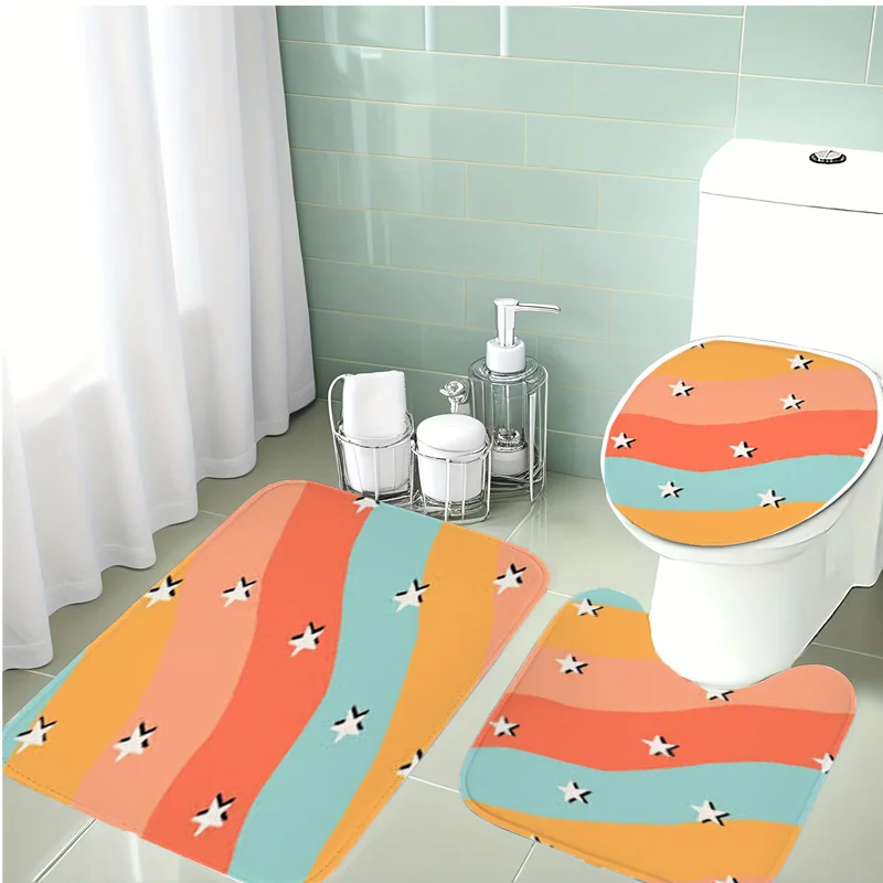 Orange Pink Blue Gradient 3pc Bath Set – Star Pattern, Flannel Toilet Cover, U Mat & Floor Rug, Soft Non-Slip Decor
Orange Pink Blue Gradient 3pc Bath Set – Star Pattern, Flannel Toilet Cover, U Mat & Floor Rug, Soft Non-Slip Decor