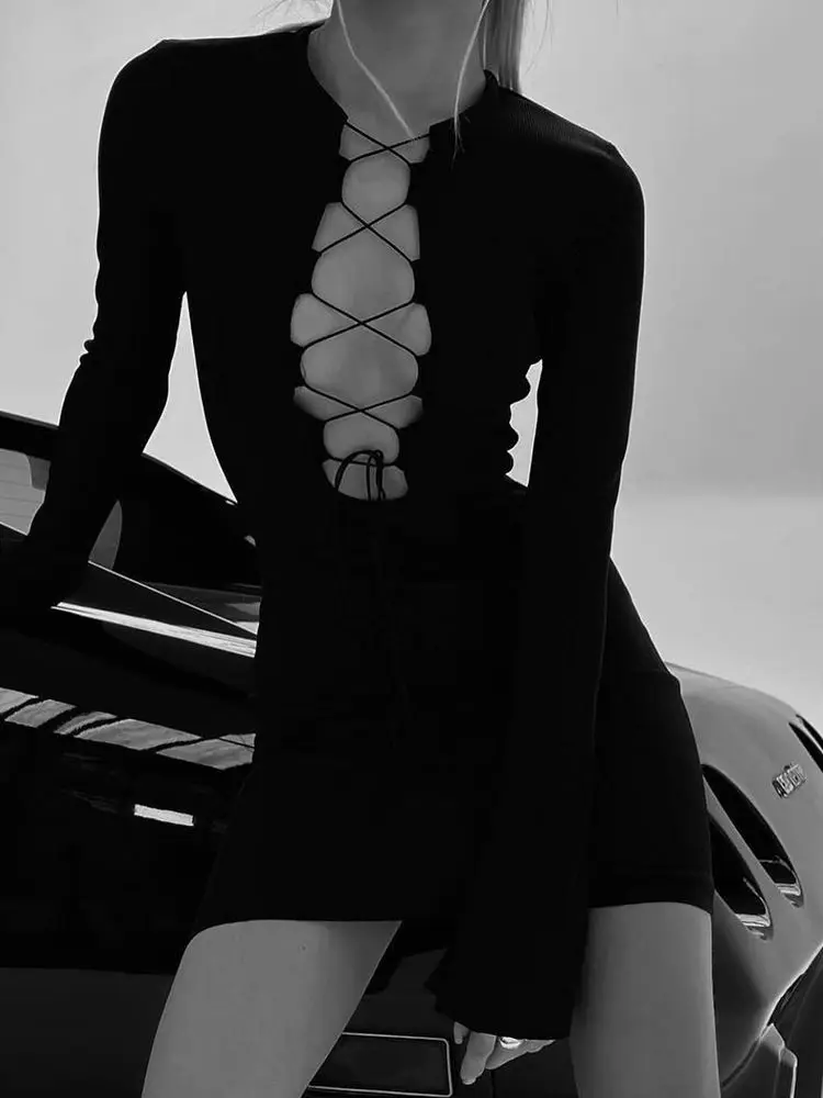 Fashion Autumn Sexy Bandage Black Mini Dress for Women Outfits Vestido Knitparty Club Long Sleeve Bodycon Dresses
Fashion Autumn Sexy Bandage Black Mini Dress for Women Outfits Vestido Knitparty Club Long Sleeve Bodycon Dresses