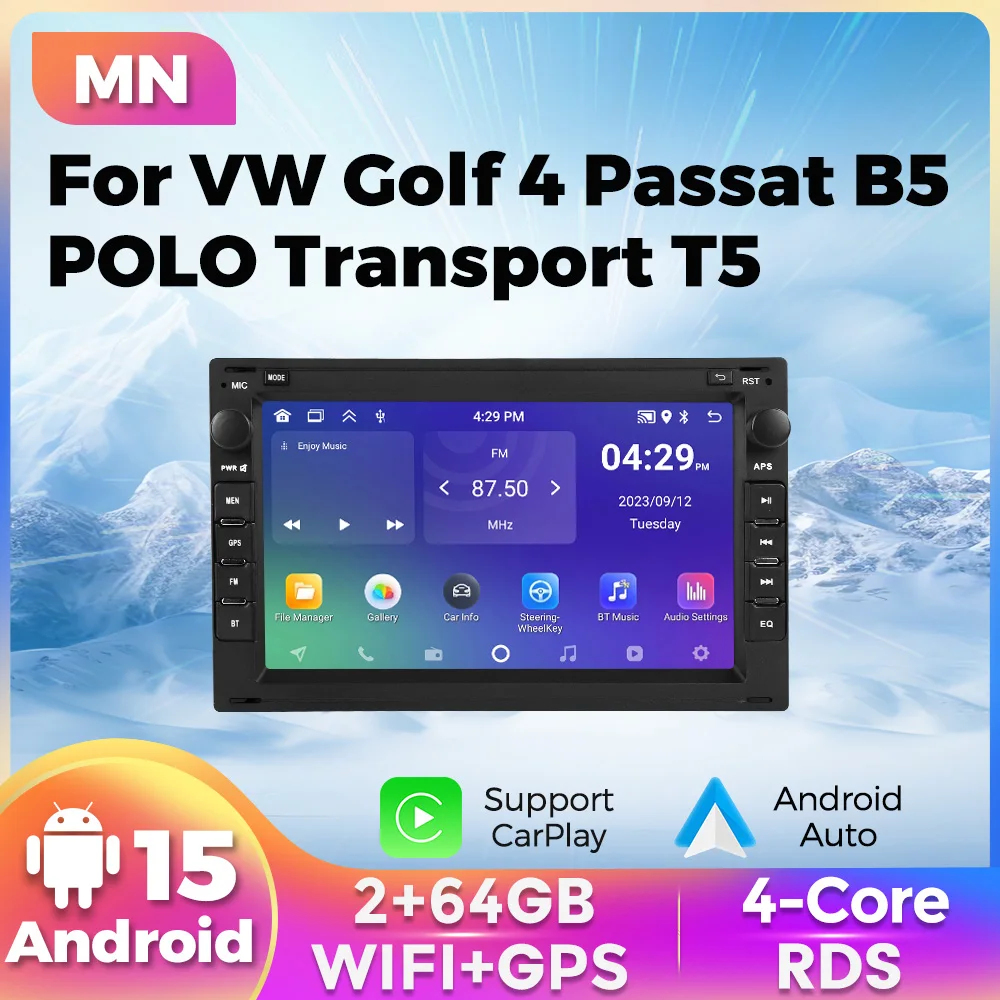 Android 15 Carplay Car radio For VW Passat B5 MK4 MK5 Golf 4 Polo Bora Jetta T5 GPS BT Audio Stereo Intelligent car audio system
Android 15 Carplay Car radio For VW Passat B5 MK4 MK5 Golf 4 Polo Bora Jetta T5 GPS BT Audio Stereo Intelligent car audio system