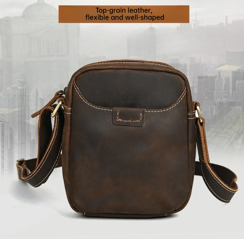Vintage Minimalist Genuine Leather Crossbody Bag for Men Crazy Horse Finish Small Shoulder Pack Casual Trendy Everyday Purse
Vintage Minimalist Genuine Leather Crossbody Bag for Men Crazy Horse Finish Small Shoulder Pack Casual Trendy Everyday Purse