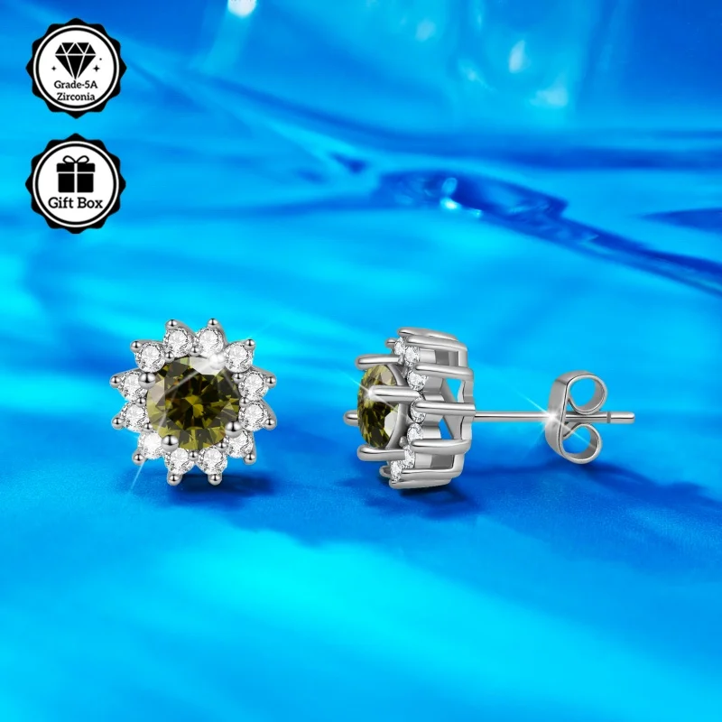 LAMVOICE jewelry for women/stud earrings with 1 carat zirconia Hypoallergenic earrings christmas gift flower shaped earrings
LAMVOICE jewelry for women/stud earrings with 1 carat zirconia Hypoallergenic earrings christmas gift flower shaped earrings