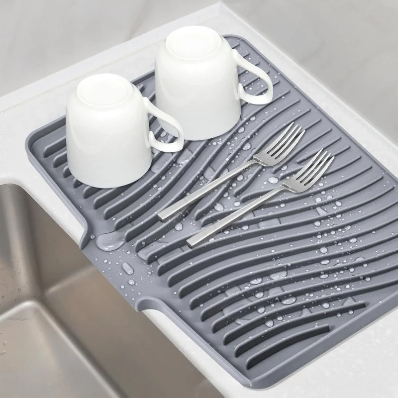 Silicone Dish Drying Mat Heat-Resistant Drain Pad Non-Slip Kitchen Countertop Protector Sink Cabinets Pans Utensils Tableware
Silicone Dish Drying Mat Heat-Resistant Drain Pad Non-Slip Kitchen Countertop Protector Sink Cabinets Pans Utensils Tableware