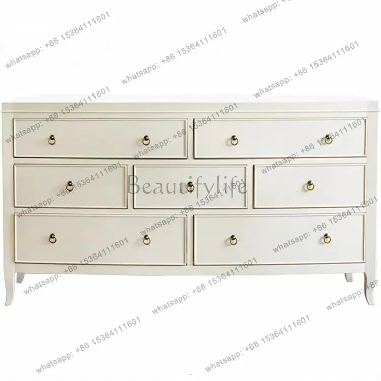American simple white porch cabinet with drawers Neoclassical storage seven-chest cabinet
American simple white porch cabinet with drawers Neoclassical storage seven-chest cabinet
