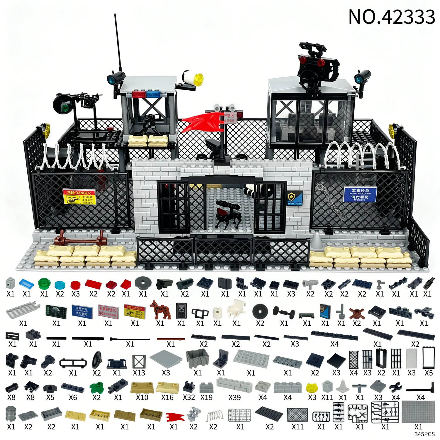 345pcs Militarys Scene Building Blocks Model Sets Western Command Center Police Station Wire Mesh Cage Toy Kid Birthday Gifts
345pcs Militarys Scene Building Blocks Model Sets Western Command Center Police Station Wire Mesh Cage Toy Kid Birthday Gifts