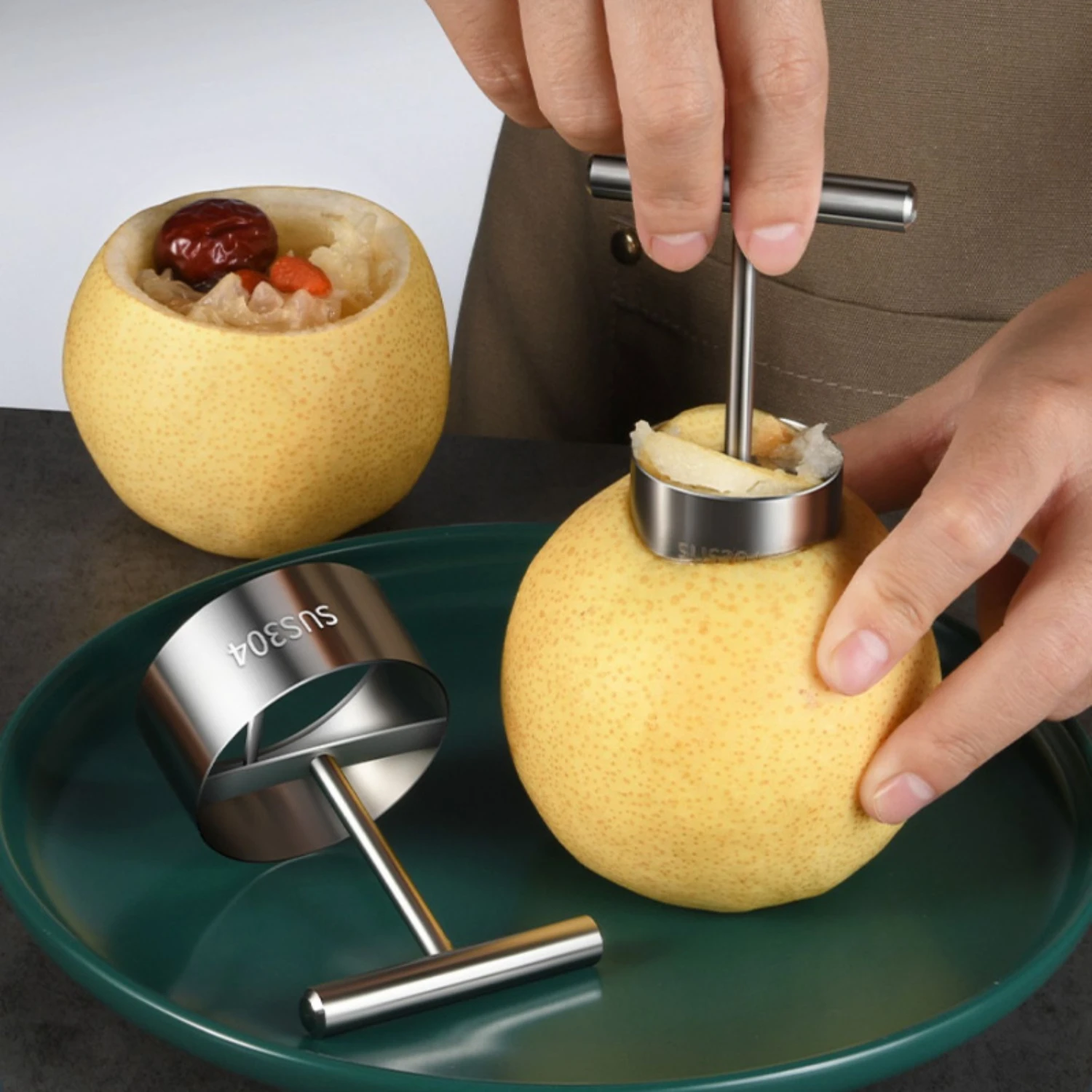 1pc/2pcs Multifunction Pear Core Separator, 304 Stainless Steel Pear Pineapple Corer Remover
1pc/2pcs Multifunction Pear Core Separator, 304 Stainless Steel Pear Pineapple Corer Remover