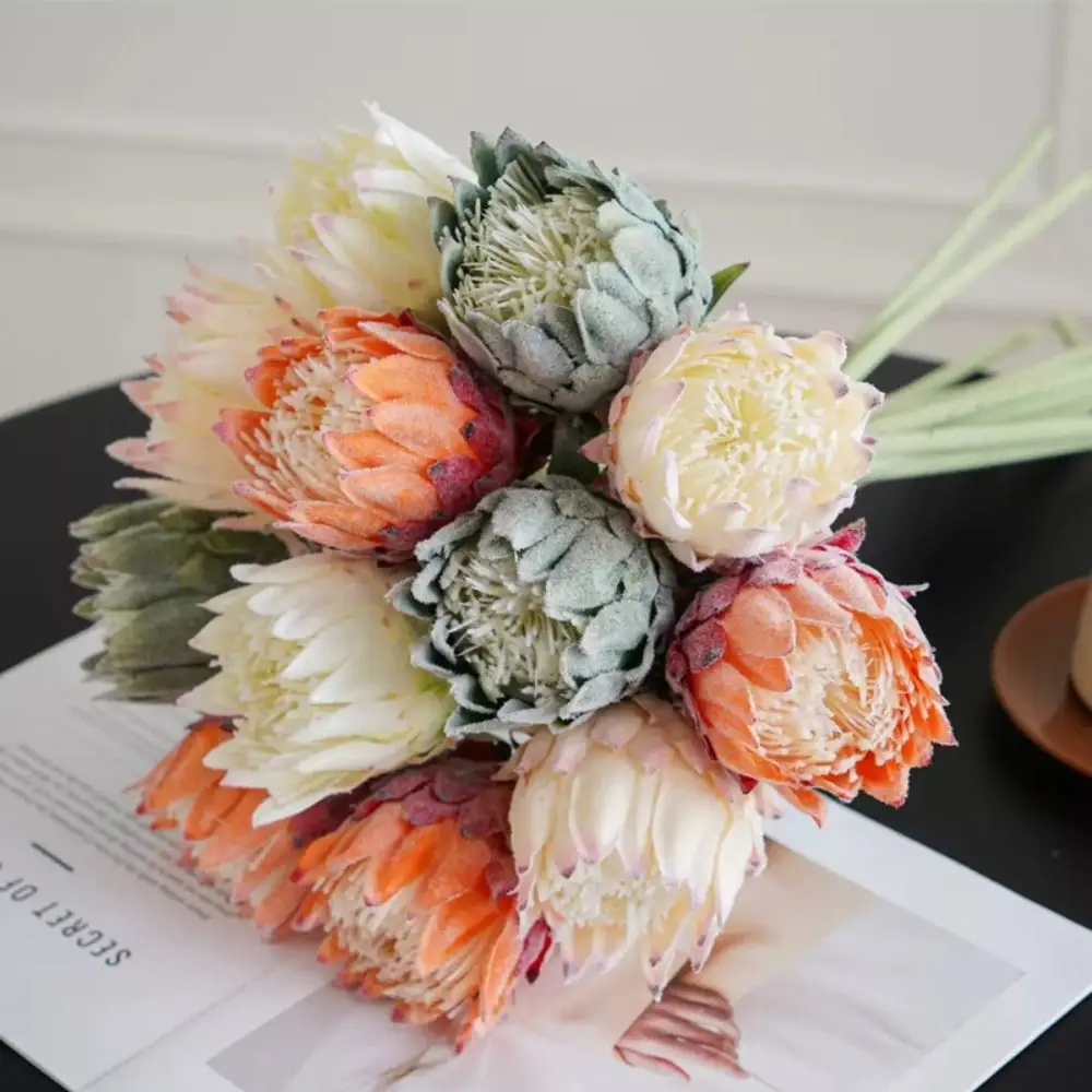 Creative Large Size Artificial Flower Multicolor Lifelike King Protea Flower DIY flocked Nordic Thistle Flower Photo Props
Creative Large Size Artificial Flower Multicolor Lifelike King Protea Flower DIY flocked Nordic Thistle Flower Photo Props