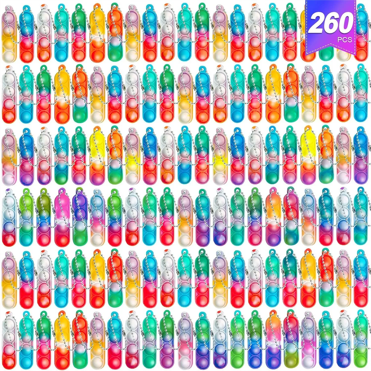 260 PCS Pop Keychain Bulk Party Favors, Fidget Toys for Kids Sensory Stress Relief Classroom Prizes Toddler Pack
260 PCS Pop Keychain Bulk Party Favors, Fidget Toys for Kids Sensory Stress Relief Classroom Prizes Toddler Pack