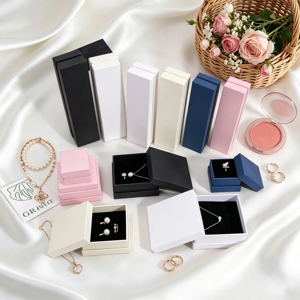 Wholesale 12PCS Beige Cardboard Flip-Top Jewelry Boxes for Earrings Necklace Bracelet Rings Storage Gift Box Double Bottom Case
Wholesale 12PCS Beige Cardboard Flip-Top Jewelry Boxes for Earrings Necklace Bracelet Rings Storage Gift Box Double Bottom Case