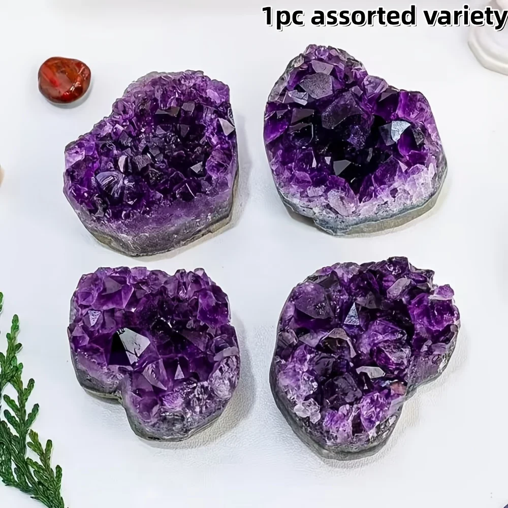 Natural Amethyst Heart-Shaped Crystal Cluster, Polished Mineral Specimen, Home Decor Meditation Energy Ornament Gift
Natural Amethyst Heart-Shaped Crystal Cluster, Polished Mineral Specimen, Home Decor Meditation Energy Ornament Gift
