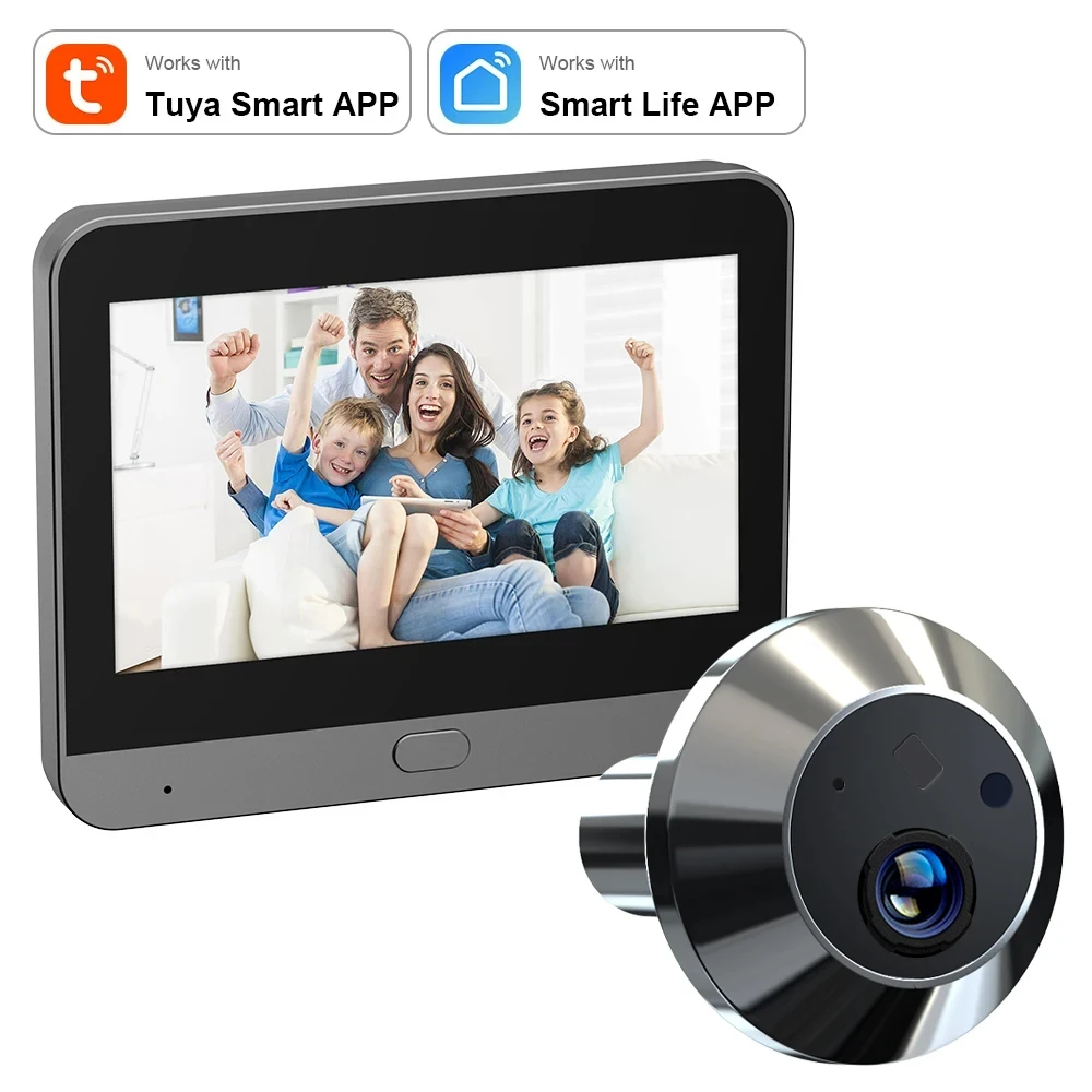 4.3 Inch WiFi Peephole Tuya Smart 1080P WiFi Peephole Video Camera Home Security Night Vision Video Door Camer
4.3 Inch WiFi Peephole Tuya Smart 1080P WiFi Peephole Video Camera Home Security Night Vision Video Door Camer