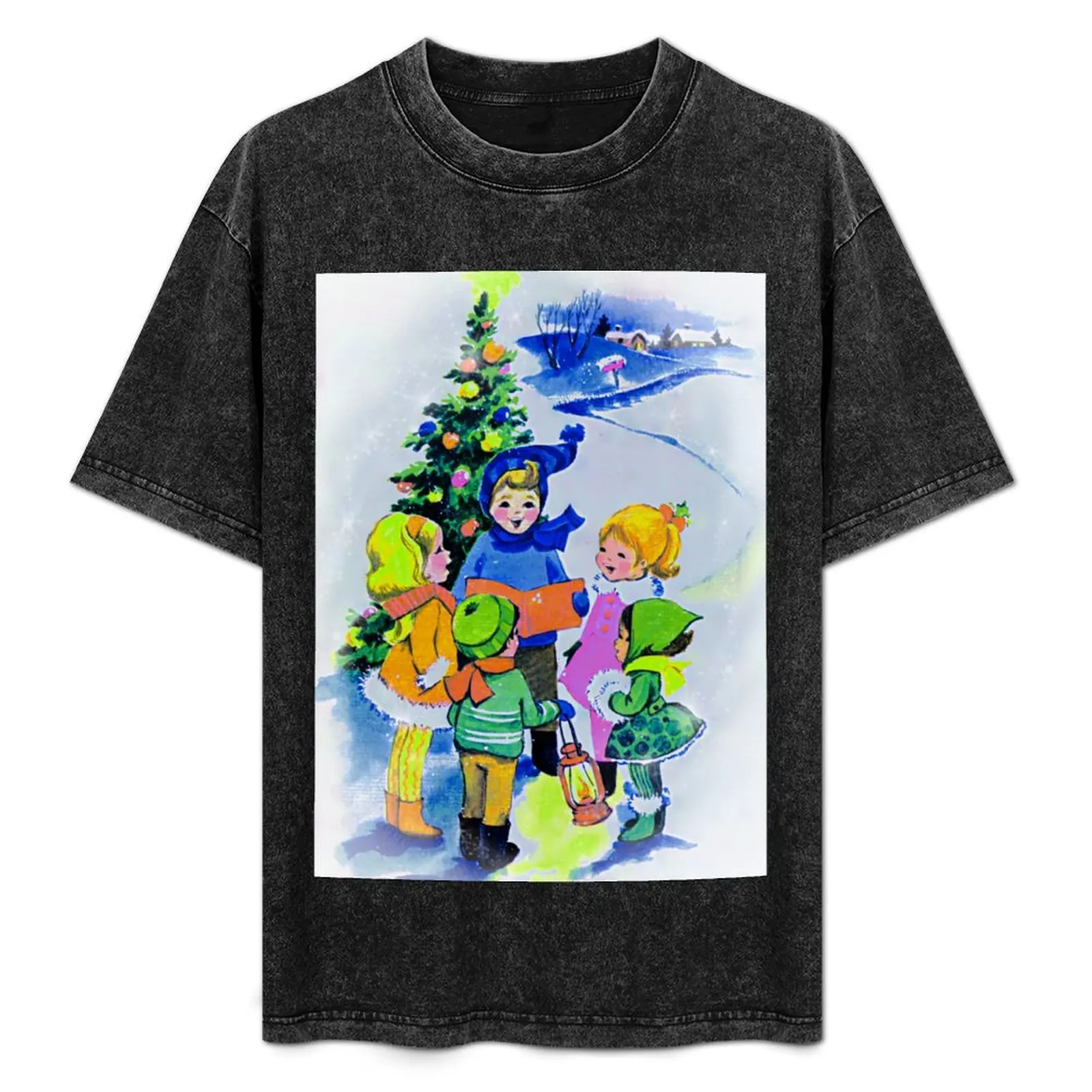 Vintage Illustration Children Singing Christmas Carols Around Tree Print T-Shirt Casual All Match Tee Shirt for Men
Vintage Illustration Children Singing Christmas Carols Around Tree Print T-Shirt Casual All Match Tee Shirt for Men