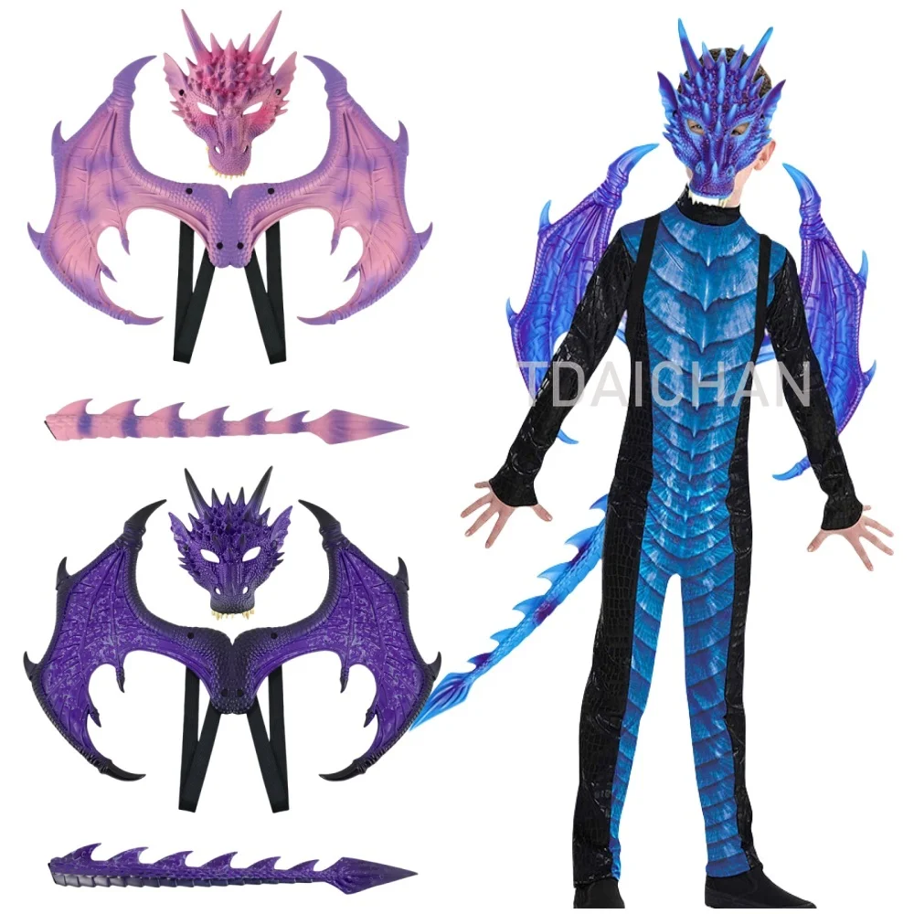 Halloween Dragon Wings Set Childrens Fantasy Dragon Wings Angel Wings Costume Dinosaur Wings, Mask and Tail Set Props for Kids
Halloween Dragon Wings Set Childrens Fantasy Dragon Wings Angel Wings Costume Dinosaur Wings, Mask and Tail Set Props for Kids
