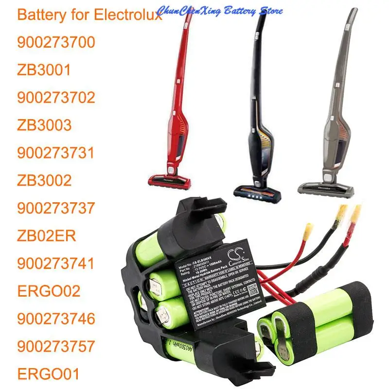 Cameron Sino 1500mAh Battery for ELECTROLUX 900273733, 900273741, 900273746, ERGO01, ERGO02, ZB02ER, ZB3001, ZB3002, ZB3003
Cameron Sino 1500mAh Battery for ELECTROLUX 900273733, 900273741, 900273746, ERGO01, ERGO02, ZB02ER, ZB3001, ZB3002, ZB3003