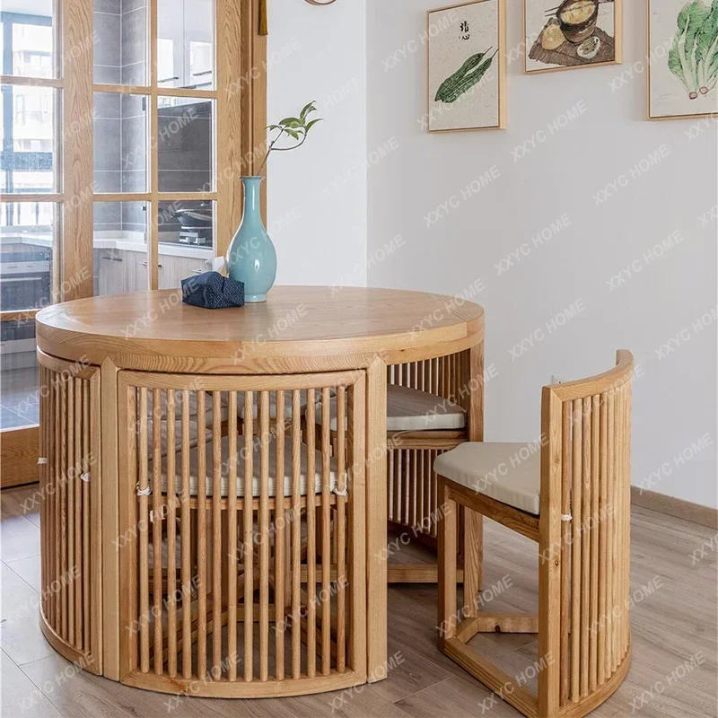 Small household modern simple ash wood round table and chair combination FT
Small household modern simple ash wood round table and chair combination FT