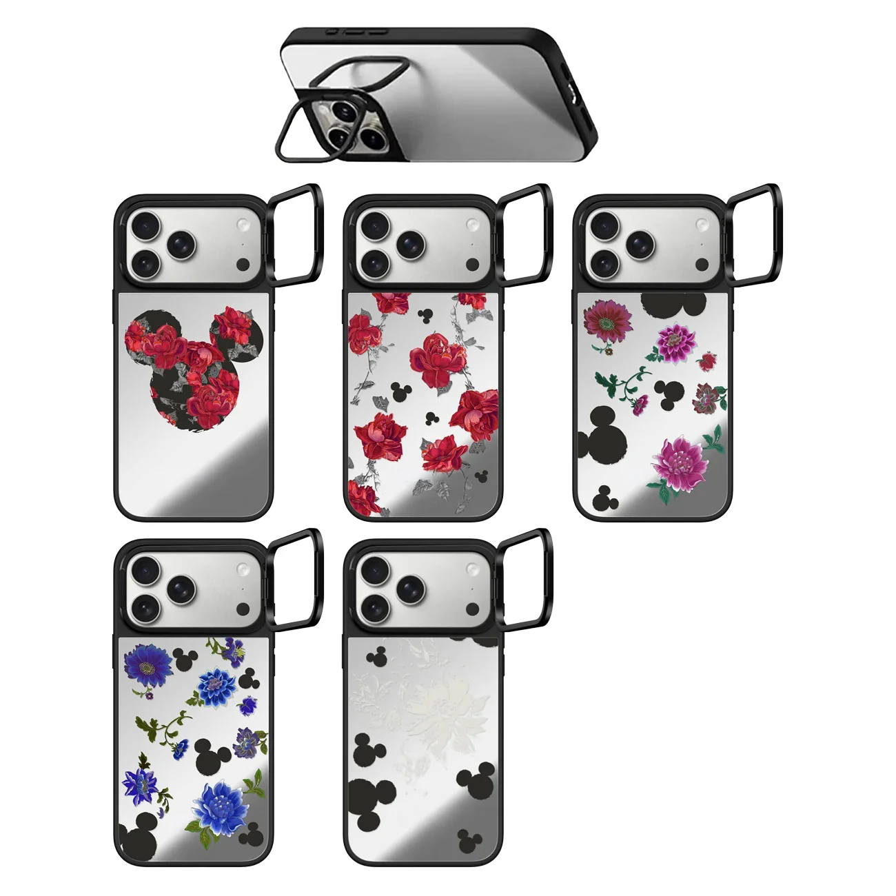 Flower Mouse Camera Ring Stand Black Mirror Surface Phone Cover for IPhone 14 15 16 17 Pro Max Case for IPhone 17Pro
Flower Mouse Camera Ring Stand Black Mirror Surface Phone Cover for IPhone 14 15 16 17 Pro Max Case for IPhone 17Pro