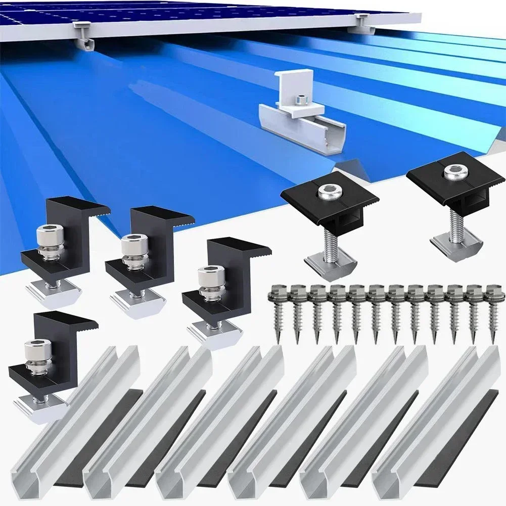 PV Solar Module Bracket Mounting Rail Flat Roof End/Middle Clamp 20cm Rail Bracket Trapezoidal Sheet PV Mounting Rail Support
PV Solar Module Bracket Mounting Rail Flat Roof End/Middle Clamp 20cm Rail Bracket Trapezoidal Sheet PV Mounting Rail Support