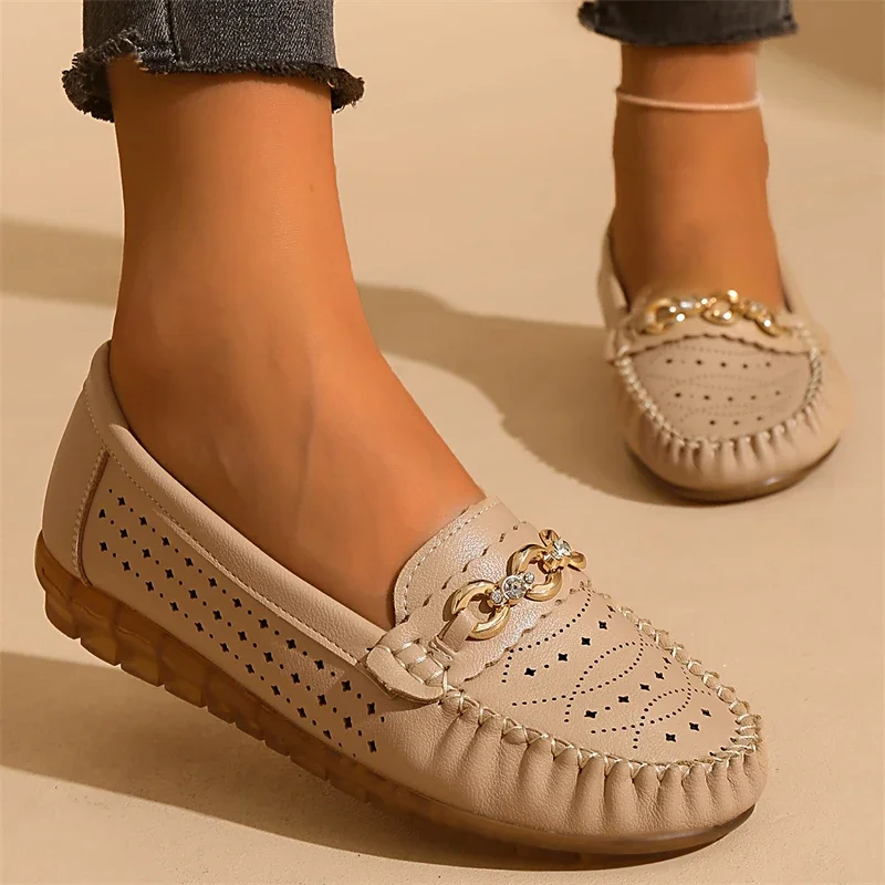 Summer Designer Loafers For Women Comfortable Leather Casual Shoes Woman Slip-on Shoes Hollow Out Breathable Women's Flat Shoes
Summer Designer Loafers For Women Comfortable Leather Casual Shoes Woman Slip-on Shoes Hollow Out Breathable Women's Flat Shoes