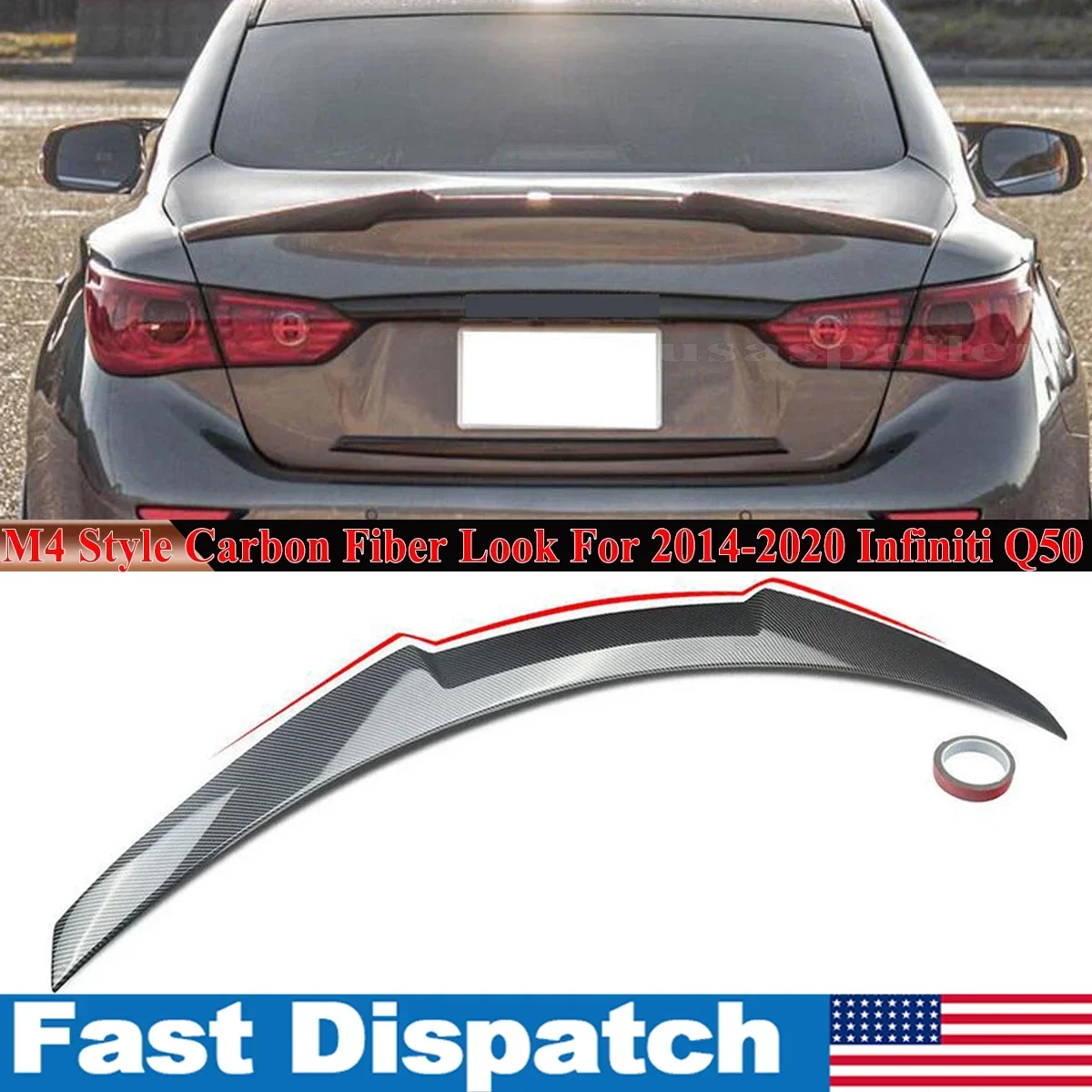 For 2014-2020 Infiniti Q50 Carbon Fiber Duckbill Trunk Spoiler Wing Lip M4 Style
For 2014-2020 Infiniti Q50 Carbon Fiber Duckbill Trunk Spoiler Wing Lip M4 Style