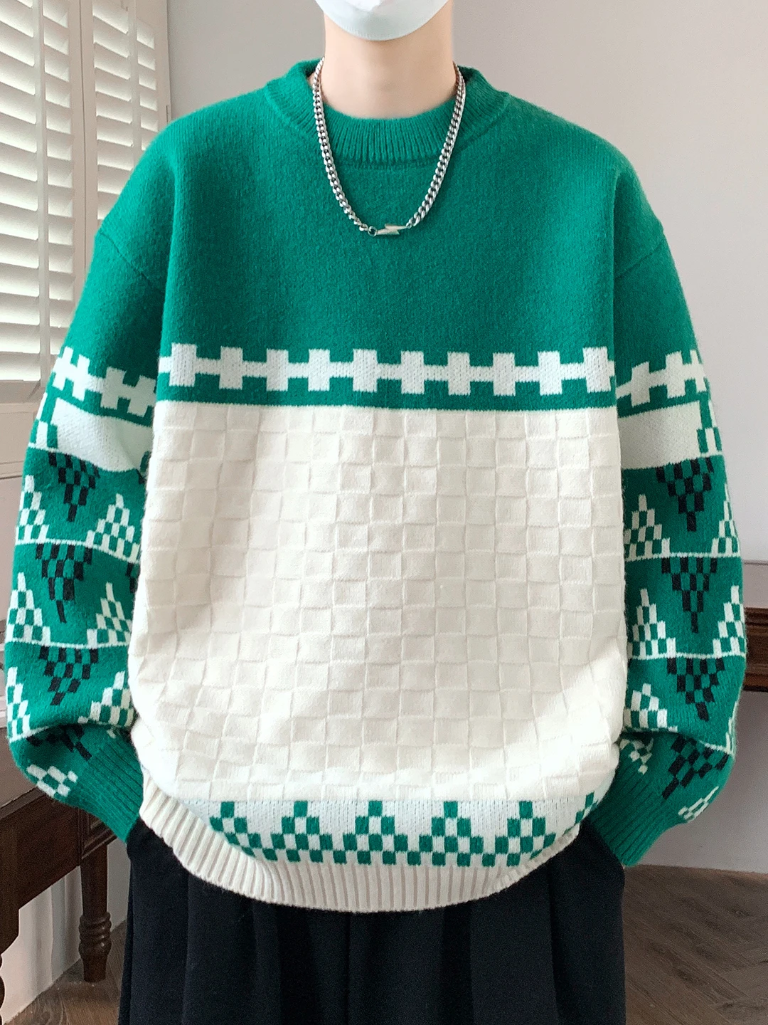 Preppy Sle Men's Knitted Sweater Autumn Winter Loose Faionable Teenage id Pattern Casual Wear Soft Medium Thiened
Preppy Sle Men's Knitted Sweater Autumn Winter Loose Faionable Teenage id Pattern Casual Wear Soft Medium Thiened