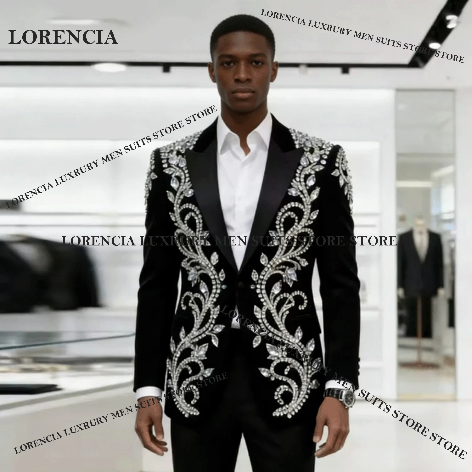 Роскошные мужские костюмы с кристаллами и стразами, индивидуальная вышивка, свадебные смокинги, облегающие крой, комплекты из 2 предметов, мужские пиджаки для жениха.
Роскошные мужские костюмы с кристаллами и стразами, индивидуальная вышивка, свадебные смокинги, облегающие крой, комплекты из 2 предметов, мужские пиджаки для жениха.