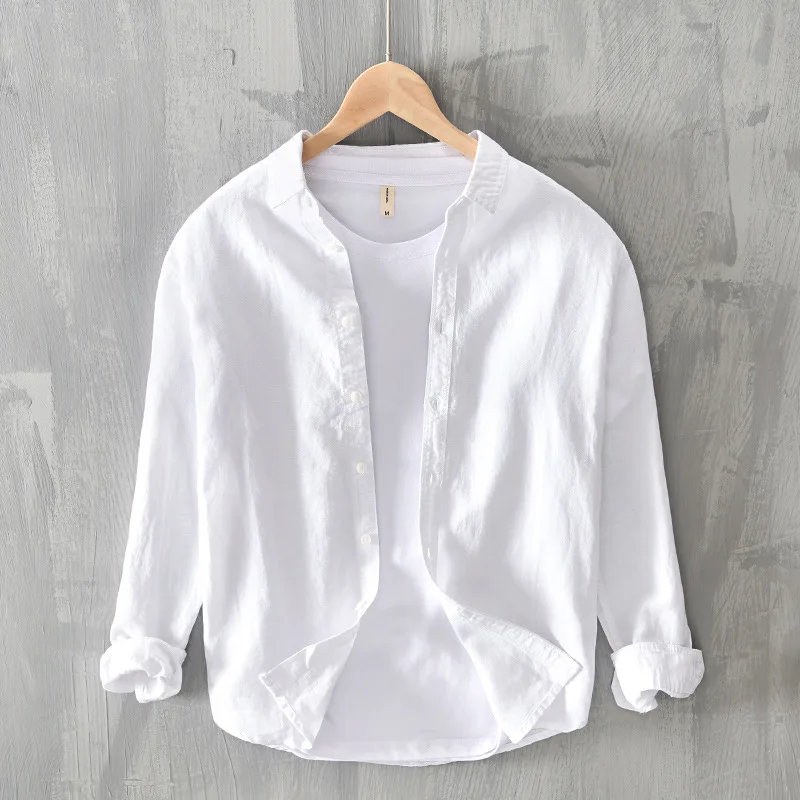 Spring Summer Thin Cotton Linen Shirt Men's Casual Simple Long Sleeve Loose Breathable Linen Shirt White Standard Fit Shirt
Spring Summer Thin Cotton Linen Shirt Men's Casual Simple Long Sleeve Loose Breathable Linen Shirt White Standard Fit Shirt