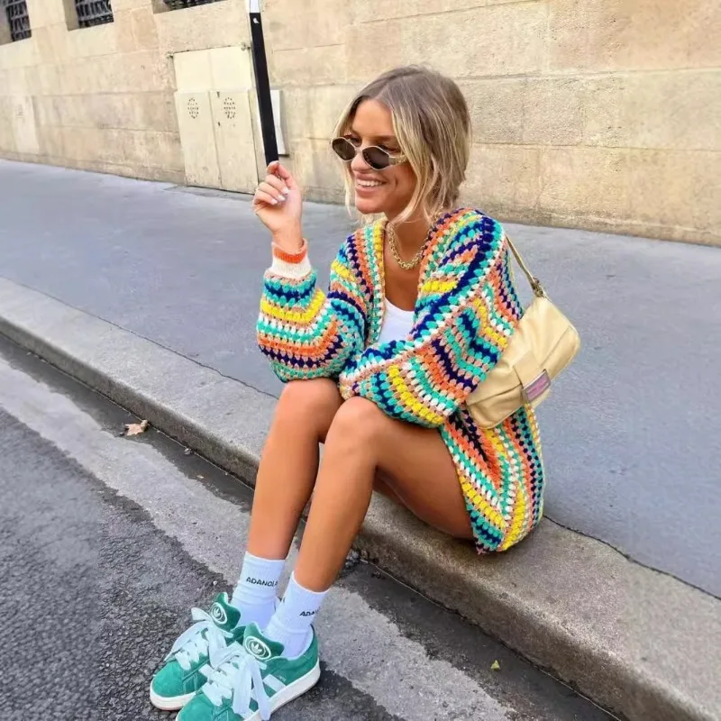 2024 Autumn Sweater Cardigan Coat Multi Color Hand Hook Fashion Cardigan Street Sweater Women Tops Кардиган Женский Winter
2024 Autumn Sweater Cardigan Coat Multi Color Hand Hook Fashion Cardigan Street Sweater Women Tops Кардиган Женский Winter